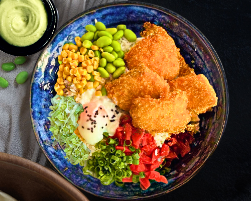 Rice Bowl - Crispy Salmon Katsu with Wasabi Mayo