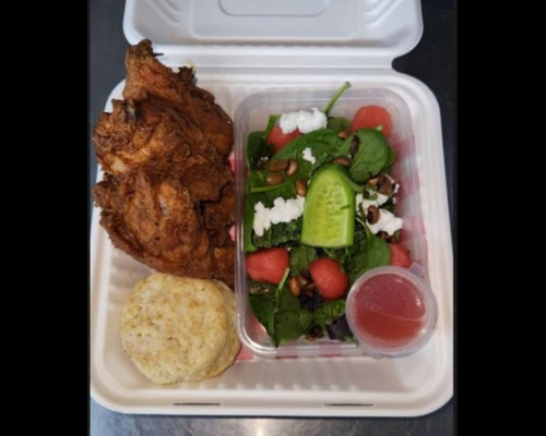 Soul Food Feature "Southern Fried Chicken, Buttermilk Biscuit, Watermelon Salad"