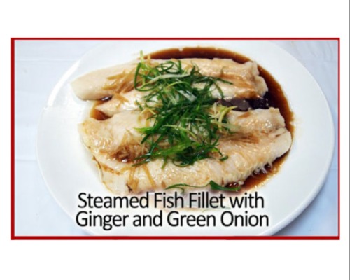 Steamed Fish Fellet with Ginger and Green Onion