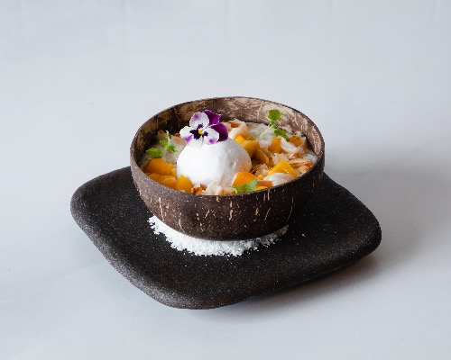 Warm Coconut Sago Pudding
