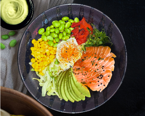 Rice Bowl - Fresh Salmon & Avocado with Wasabi Mayo (GF)