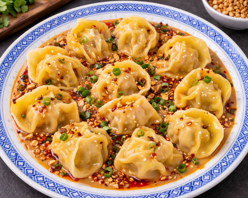 06红油抄手(猪)wonton in the chili&peanut sauce(pork&prawn)(10pcs)