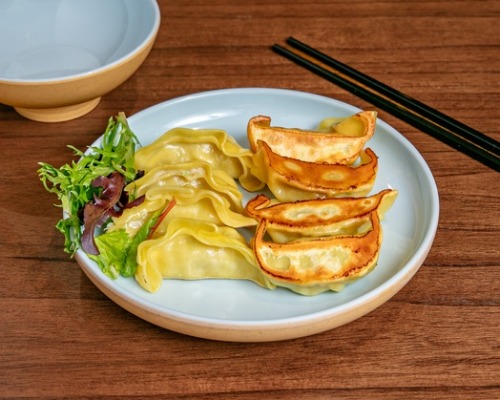 107C. Pan Fried Chicken & Leek Dumplings 鸡肉锅贴 (8pcs)