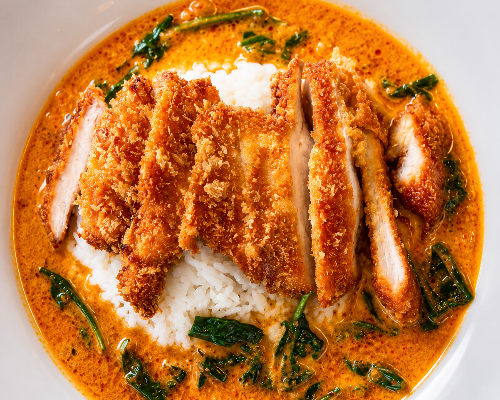 Red Curry & Spinach - Crispy Chicken