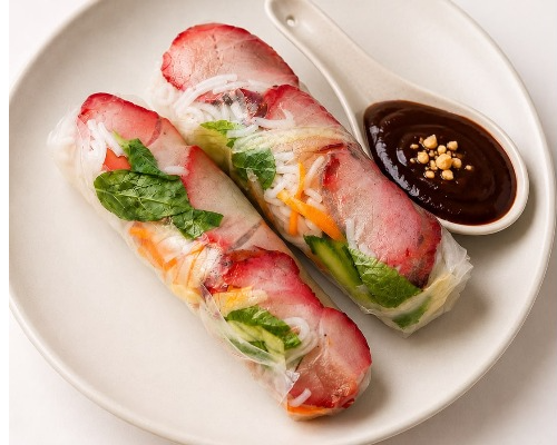 BBQ pork (cha xiu) RICE PAPER ROLLS (2pcs)