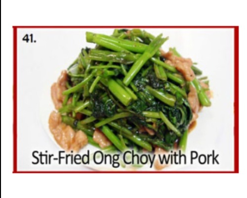 Stir-Fried Ong Choy with Pork