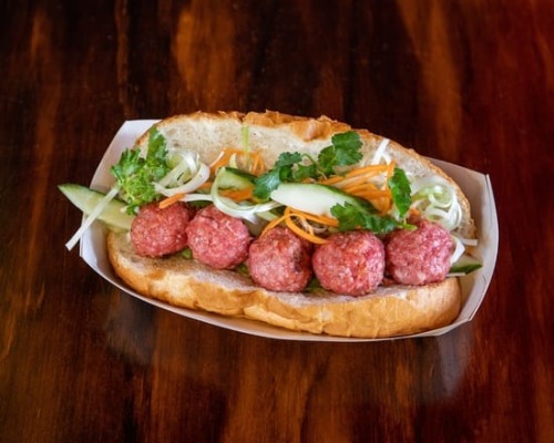 Pork Meat Balls Banh Mi