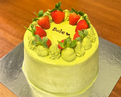 6' Matcha Strawberry Cake