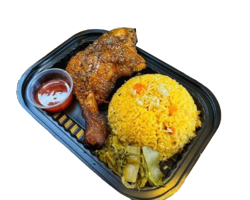 Fried Chicken with Garlic Sauce Rice