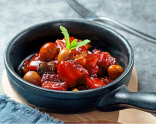 Pork Belly with Quail Eggs in Sweet Soy