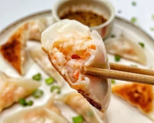 Homemade chicken and prawn dumplings(*10) boiled/panfried 鸡虾手工水饺/煎饺