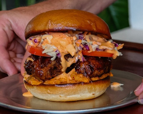 Korean Fried 'Chicken' Burger