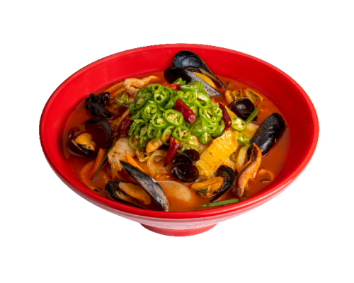 Gochu Jjamppong-bap (super spicy) 特辣海鲜汤饭