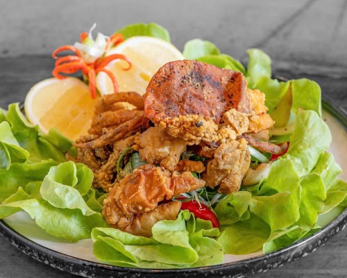 Salt & pepper soft shell crabs