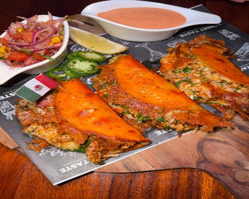 crispy chicken cheese tacos
