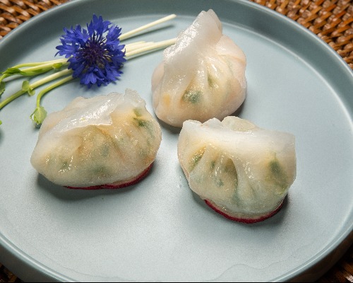 104. Steamed Prawn & Chives Dumpling 韭菜饺 (3pcs)