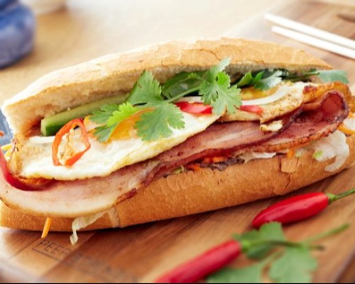 Egg & Bacon Banh Mi