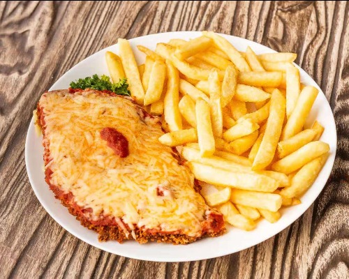 chicken parma and chips