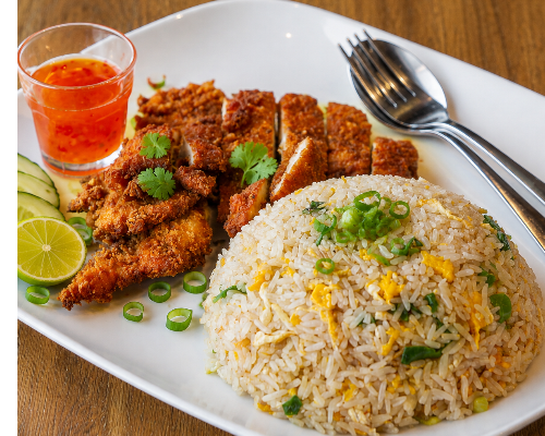 Crispy Chicken & Egg Fried Rice