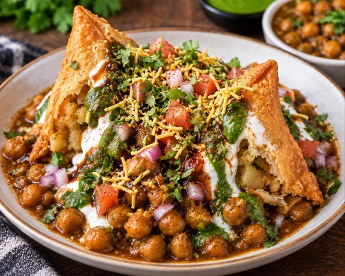 Samosa Chole (2 Pieces)