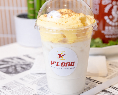 Coconut milk with cream egg