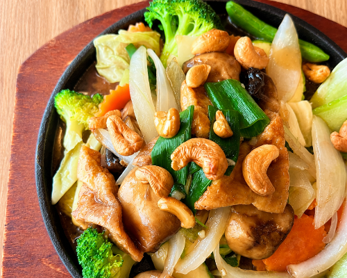 Sizzling Veg Tofu & Cashew Nuts