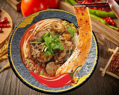 Beef Offal Noodle-NonSpicy 手拉面-牛杂米粉