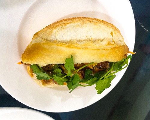Banh Mi Grilled Pork (Vietnamese baguette sandwich grilled pork)