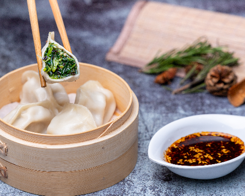 4pcs Vegetable Steamed Dumplings素蒸饺