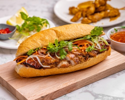 Grilled Kaffir Lime Chicken Banh Mi