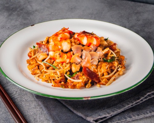 Duck Egg Char Kway Teow with Blood Cockles