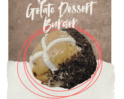 Hot Cross Bun Dessert Burger