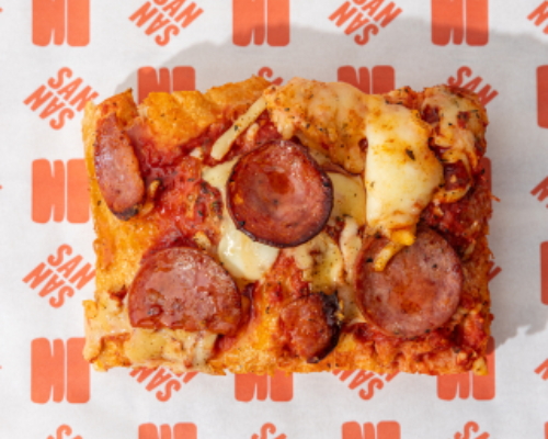 Pepperoni Pizza Slice with Hot Honey