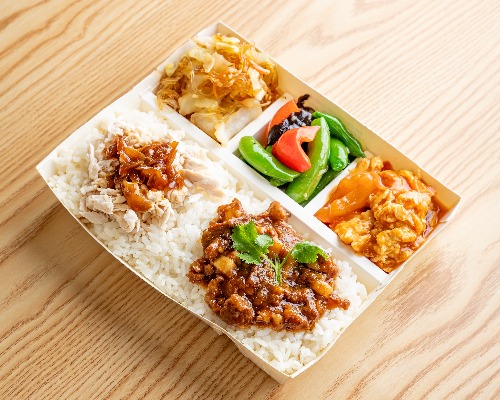 B5 雙拼便當 (古早味雞絲&滷肉燥)/ CHICKEN & PORK COMBO BENTO