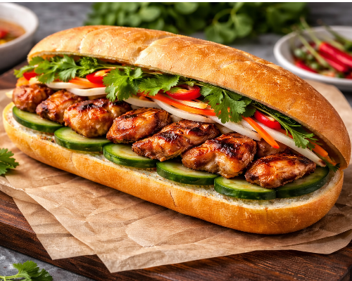 Banh Mi Grilled Chicken (Vietnamese baguette grilled chicken)