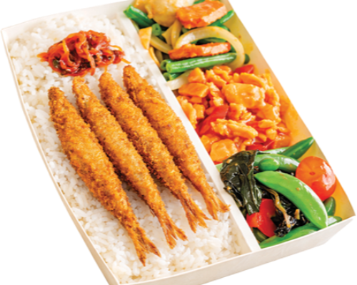 B13 炸柳葉魚便當/ SALT & PEPPER FRIED SHISHAMO BENTO