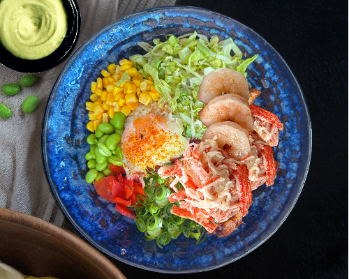 Rice Bowl - Cooked Prawn & Crab Stick with Wasabi Mayo